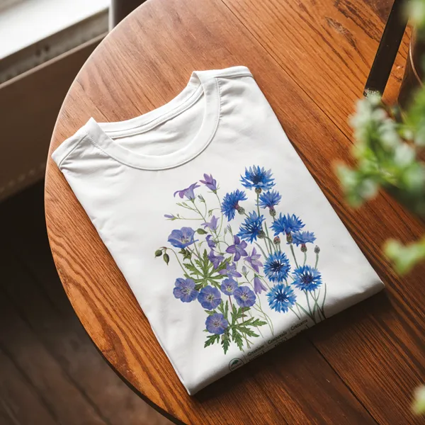 Błękitna łąka - koszulka z nadrukiem na prezent | botaniki