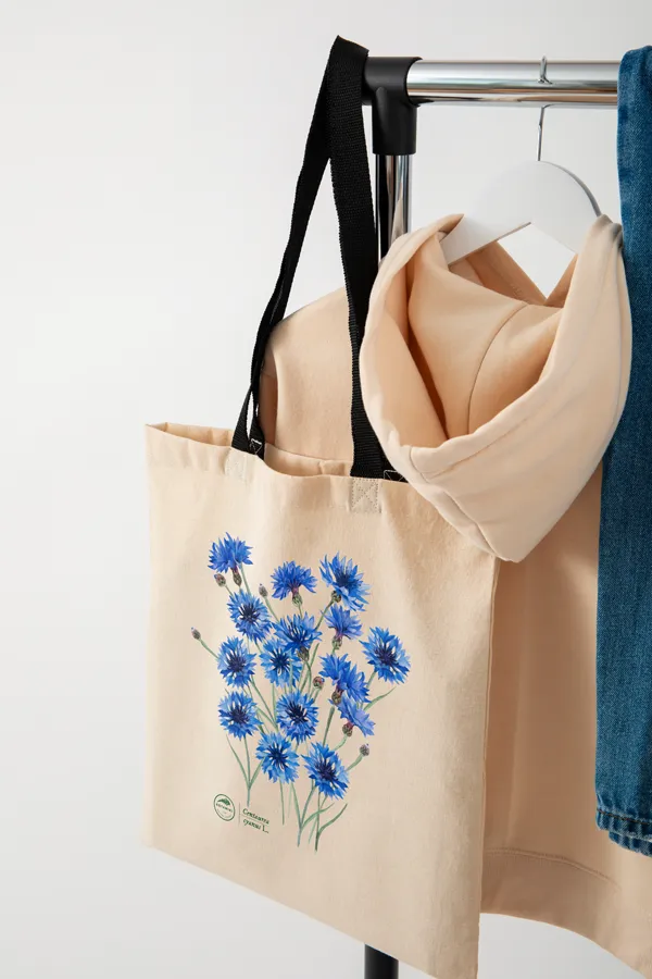Chaber bławatek - torba bawełniana premium z nadrukiem na prezent | botaniki
