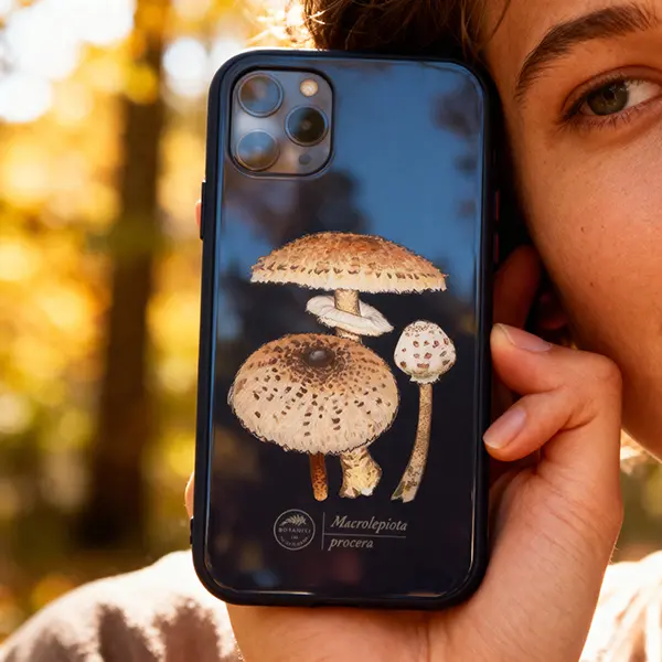 Szklane etui premium dla grzybiarza i miłośnika grzybów od botaniki